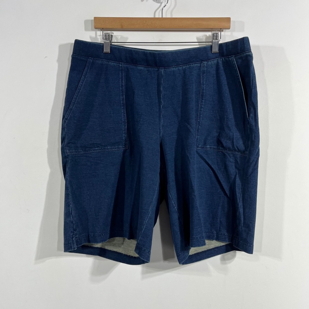 Pure Jill Indigo J. Jill Knit Mature Casual Pull On Shorts Blue XL Petite NWT